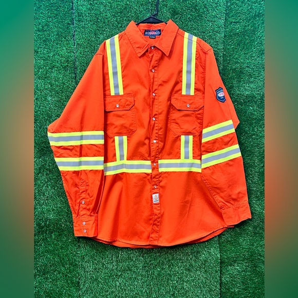 BOCOMAL FR Shirts Hi Vis/High Visibility Flame Resistant/Fire Retardant XL/TALL - Picture 4 of 9